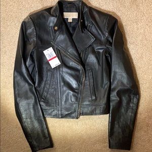 Michael Kors biker leather jacket. Xs